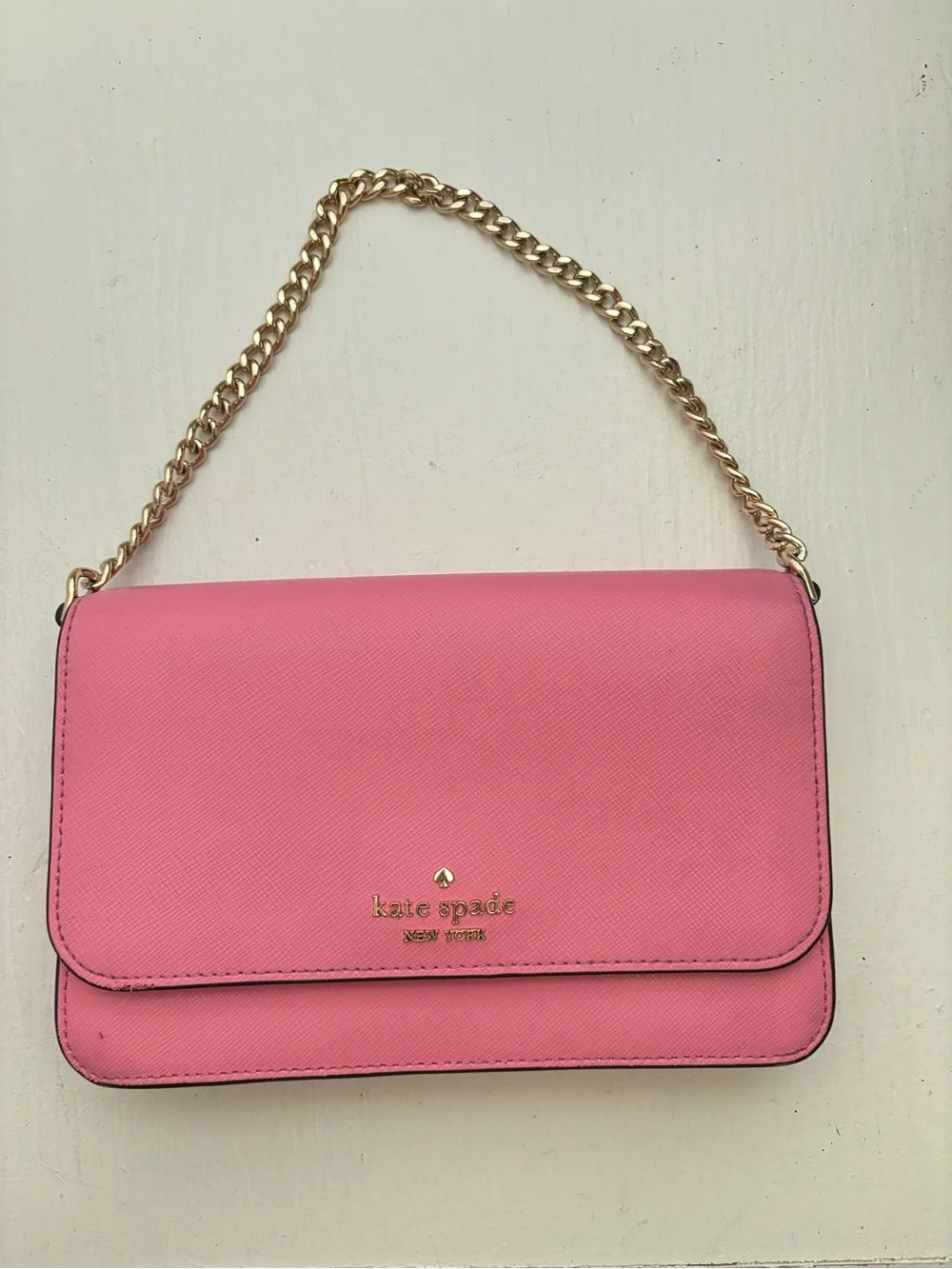 kate spade Pink Saffiano Leather Chain Shoulder Bag